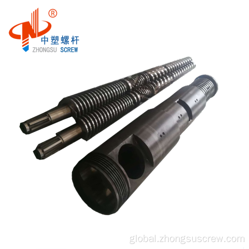 Heat Transfer Conical Twin Screw Barrel bimetallic screw and barrel for plastic extruder machine Manufactory